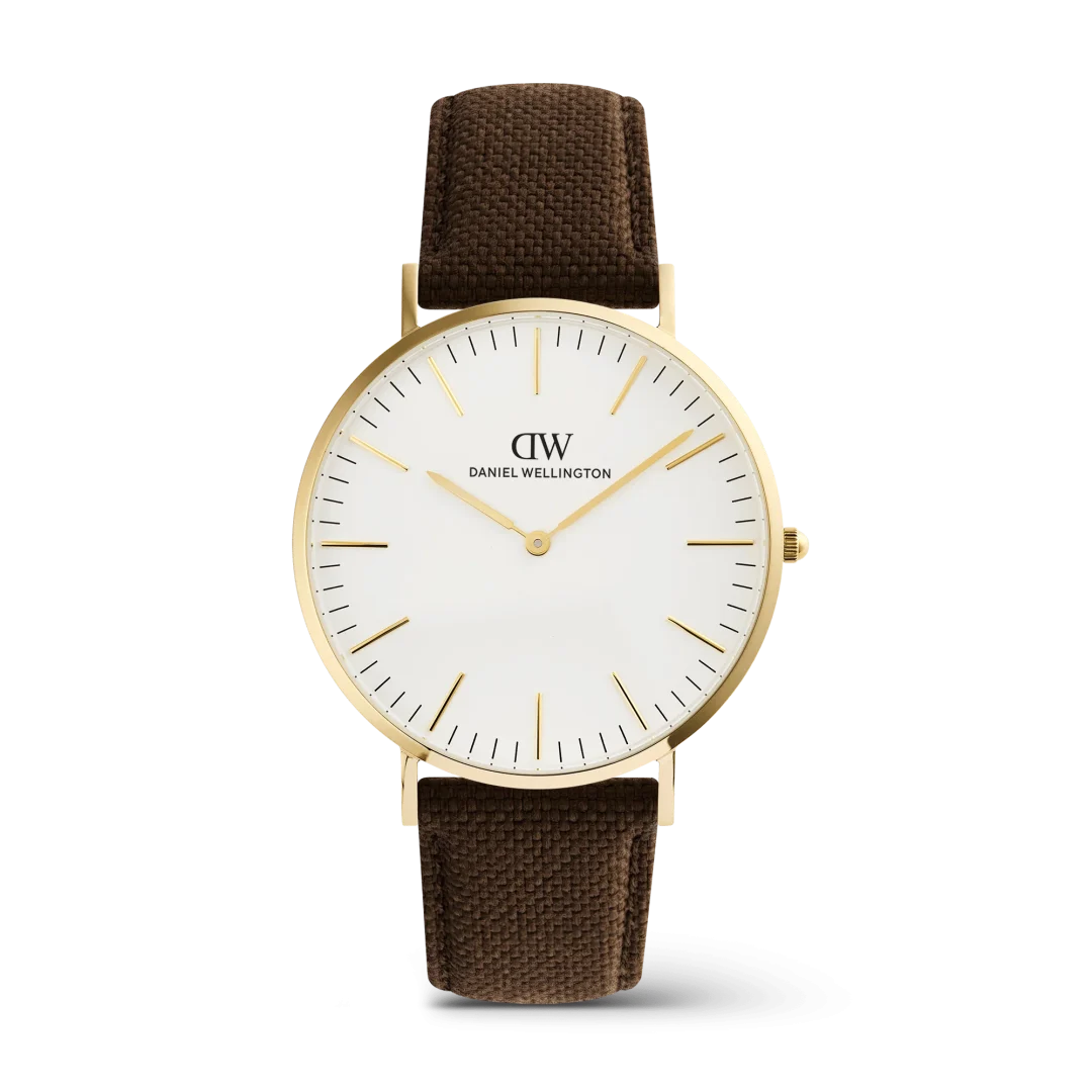 Orologio Classic Brown Canvas Gold